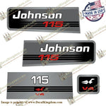 Johnson 115hp V4 Decals - Boat Decals from DecalKingdomoutboard decal Johnson 115hp V4 Decals vintage decals. Outboard engine graphics.