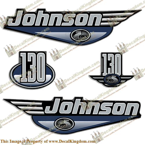 Johnson 130hp Decals 1999 - 2001 (Blue) - Boat Decals from DecalKingdomoutboard decal Johnson 130hp Decals 1999 - 2001 (Blue) vintage decals. Outboard engine graphics.