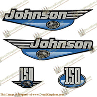 Johnson 150hp Decals - 1999 (Blue) - Boat Decals from DecalKingdomoutboard decal Johnson 150hp Decals - 1999 (Blue) vintage decals. Outboard engine graphics.