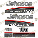Johnson 150hp Fast Strike Decals 1997 - 1998 - Boat Decals from DecalKingdomoutboard decal Johnson 150hp Fast Strike Decals 1997 - 1998 vintage decals. Outboard engine graphics.