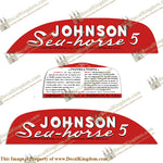 Johnson 1951 5hp Decals - Boat Decals from DecalKingdomoutboard decal Johnson 1951 5hp Decals vintage decals. Outboard engine graphics.
