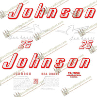 Johnson 1954 25hp Decals - Boat Decals from DecalKingdomoutboard decal Johnson 1954 25hp Decals vintage decals. Outboard engine graphics.