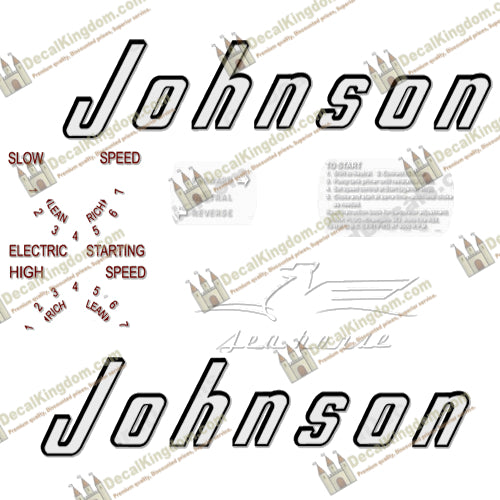 Johnson 1956 15hp - Electric Decals - Boat Decals from DecalKingdomoutboard decal Johnson 1956 15hp - Electric Decals vintage decals. Outboard engine graphics.