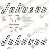 Johnson 1956 30hp - Electric - Style A Decals - Boat Decals from DecalKingdomoutboard decal Johnson 1956 30hp - Electric - Style A Decals vintage decals. Outboard engine graphics.