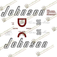 Johnson 1957 35hp - Electric Decals - Boat Decals from DecalKingdomoutboard decal Johnson 1957 35hp - Electric Decals vintage decals. Outboard engine graphics.