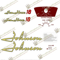 Johnson 1958 18hp - Electric Decals - Boat Decals from DecalKingdomoutboard decal Johnson 1958 18hp - Electric Decals vintage decals. Outboard engine graphics.