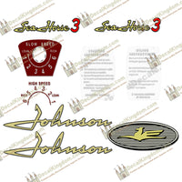Johnson 1958 3hp Decals - Boat Decals from DecalKingdomoutboard decal Johnson 1958 3hp Decals vintage decals. Outboard engine graphics.