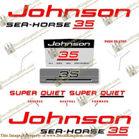 Johnson 1959 35hp Decals - Boat Decals from DecalKingdomoutboard decal Johnson 1959 35hp Decals vintage decals. Outboard engine graphics.