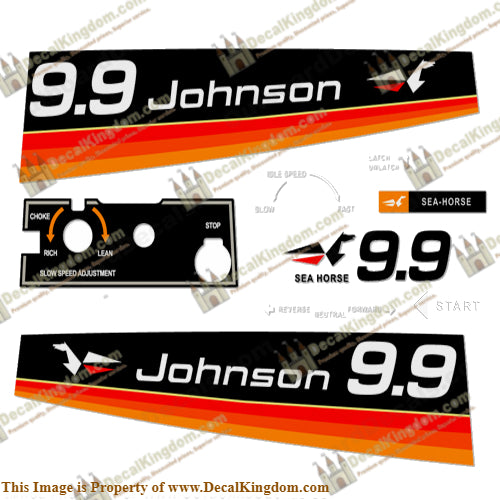 Johnson 1974 9.9hp - Electric Decals