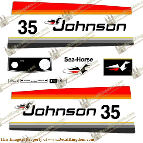 Johnson 1977 35hp Decals - Electric