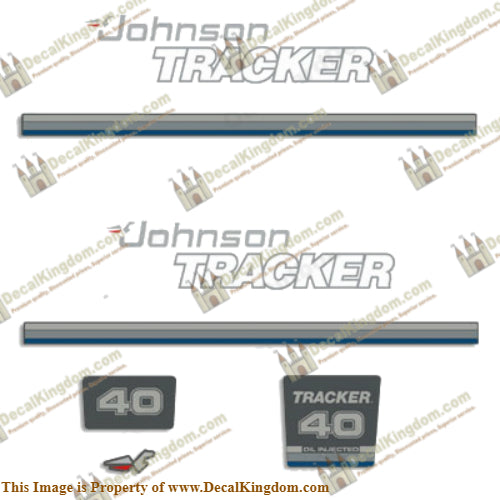 Johnson 1992-1993 Tracker 40hp Decal Kit - Blue