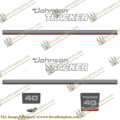 Johnson 1992-1993 Tracker 40hp Decal Kit - Red
