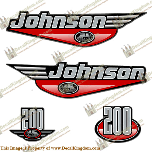 Johnson 200hp Decals 1999 (Red)