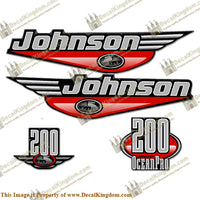Johnson 200hp OceanPro Decals 1999 (Red)