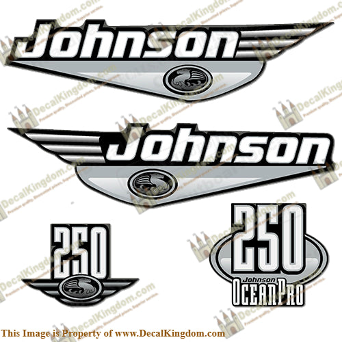 Johnson 250hp OceanPro Decals - Silver