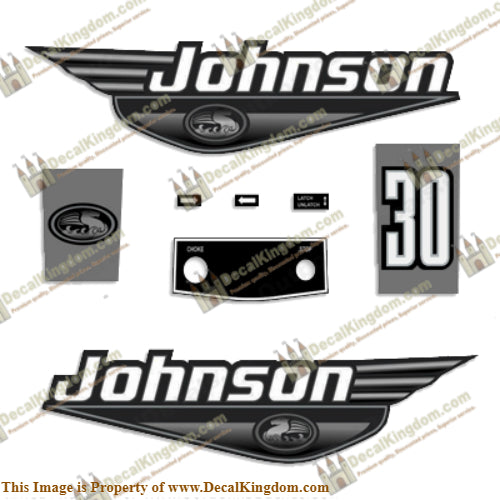 Johnson 30hp Decals - 1999 - 2000 - Black