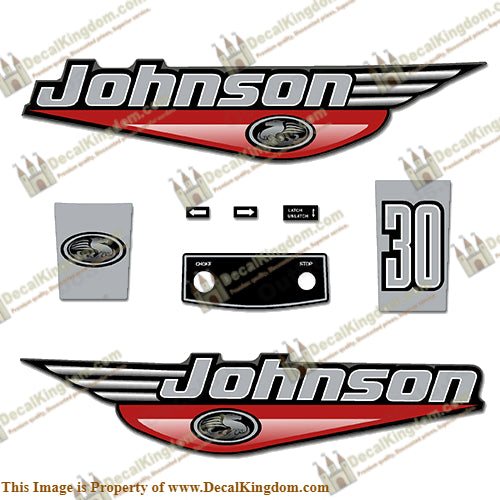 Johnson 30hp Decals - 1999 - 2000 - Red
