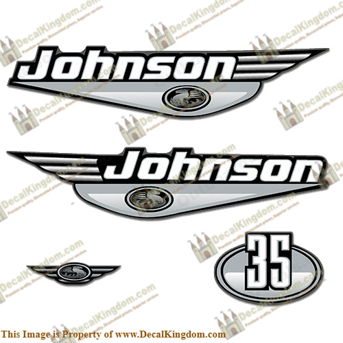 Johnson 35hp Decals - Silver
