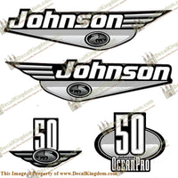 Johnson 50hp OceanPro Decals - Silver