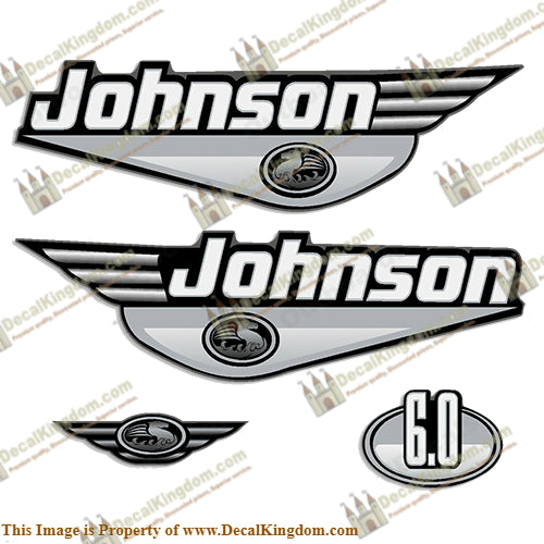 Johnson 6.0hp Decals (Silver) - 2000