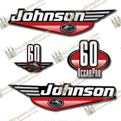 Johnson 60hp OceanPro Decals - Red