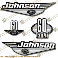 Johnson 60hp OceanPro Decals - Silver