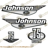 Johnson 75hp OceanPro Decals - Silver