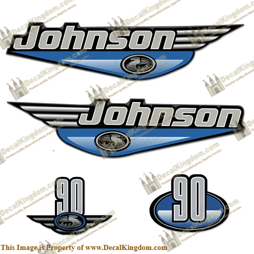 Johnson 90hp Decals (Light Blue) - 2000