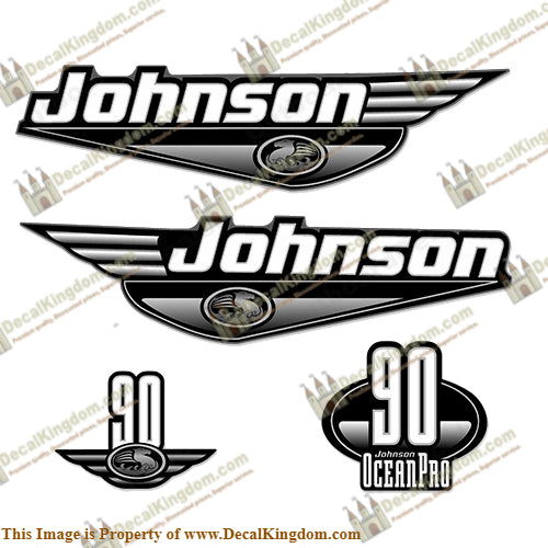 Johnson 90hp OceanPro Decals - Black