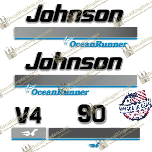 Johnson 90hp Ocean Runner Decals - Boat Decals from DecalKingdom Johnson 90hp Ocean Runner Decals outboard decal Johnson 90hp Ocean Runner Decals vintage decals