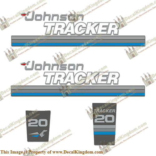 Johnson Tracker 20hp Decal Kit - Blue