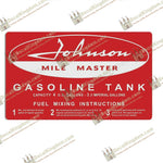 Johnson 1958 4 Gallon Gas Tank Decal - Boat Decals from DecalKingdomoutboard decal Johnson 1958 4 Gallon Gas Tank Decal vintage decals. Outboard engine graphics.