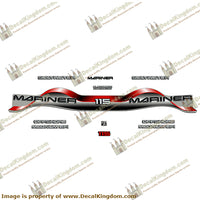 Mariner 115hp Decal Kit - Red - Boat Decals from DecalKingdom Mariner 115hp Decal Kit - Red outboard decal Mariner 115hp Decal Kit - Red vintage decals
