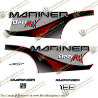 Mariner 135hp Optimax Decal Kit - 2000 (Red) - Boat Decals from DecalKingdom Mariner 135hp Optimax Decal Kit - 2000 (Red) outboard decal Mariner 135hp Optimax Decal Kit - 2000 (Red) vintage decals