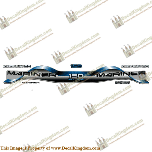 Mariner 150hp 2.0 Decal Kit - Blue - Boat Decals from DecalKingdom Mariner 150hp 2.0 Decal Kit - Blue outboard decal Mariner 150hp 2.0 Decal Kit - Blue vintage decals