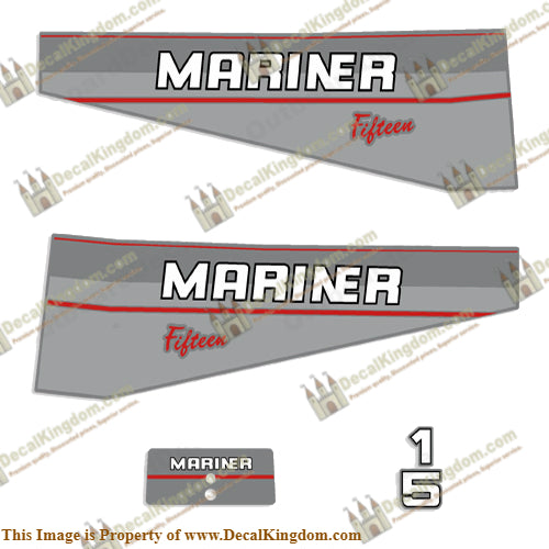 Mariner 15hp Decal Kit - 1997 - Boat Decals from DecalKingdom Mariner 15hp Decal Kit - 1997 outboard decal Mariner 15hp Decal Kit - 1997 vintage decals