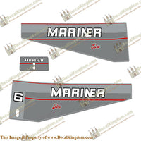 Mariner 1996 6hp Decal Kit - Boat Decals from DecalKingdom Mariner 1996 6hp Decal Kit outboard decal Mariner 1996 6hp Decal Kit vintage decals
