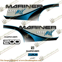 Mariner 200hp Optimax Decal Kit - 2000 (Blue) - Boat Decals from DecalKingdom Mariner 200hp Optimax Decal Kit - 2000 (Blue) outboard decal Mariner 200hp Optimax Decal Kit - 2000 (Blue) vintage decals