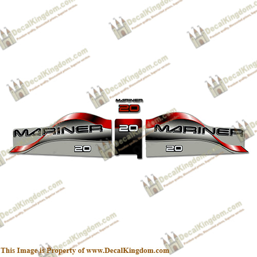 Mariner 20 Decal Kit - Red - Boat Decals from DecalKingdom Mariner 20 Decal Kit - Red outboard decal Mariner 20 Decal Kit - Red vintage decals