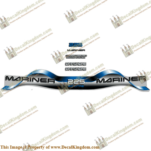 Mariner 225hp 3.0 Offshore Decal Kit - Blue - Boat Decals from DecalKingdom Mariner 225hp 3.0 Offshore Decal Kit - Blue outboard decal Mariner 225hp 3.0 Offshore Decal Kit - Blue vintage decals