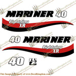 Mariner 40hp Lightning XR Decal Kit - Boat Decals from DecalKingdom Mariner 40hp Lightning XR Decal Kit outboard decal Mariner 40hp Lightning XR Decal Kit vintage decals