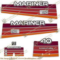 Mariner 40hp Marathon Decal Kit - 1996 - Boat Decals from DecalKingdom Mariner 40hp Marathon Decal Kit - 1996 outboard decal Mariner 40hp Marathon Decal Kit - 1996 vintage decals