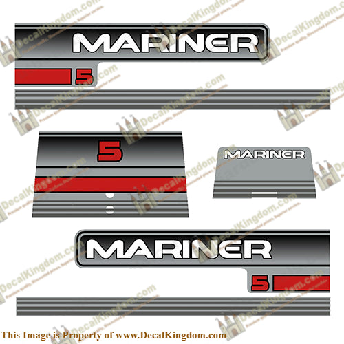Mariner 5hp Decal Kit - 1995+ - Boat Decals from DecalKingdom Mariner 5hp Decal Kit - 1995+ outboard decal Mariner 5hp Decal Kit - 1995+ vintage decals