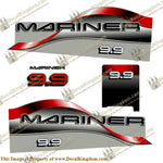 Mariner 9.9hp Decal Kit - Red - Boat Decals from DecalKingdom Mariner 9.9hp Decal Kit - Red outboard decal Mariner 9.9hp Decal Kit - Red vintage decals