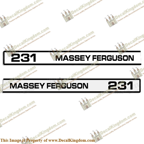 Massey Ferguson 231 Tractor Hood Decals (Set of 2)