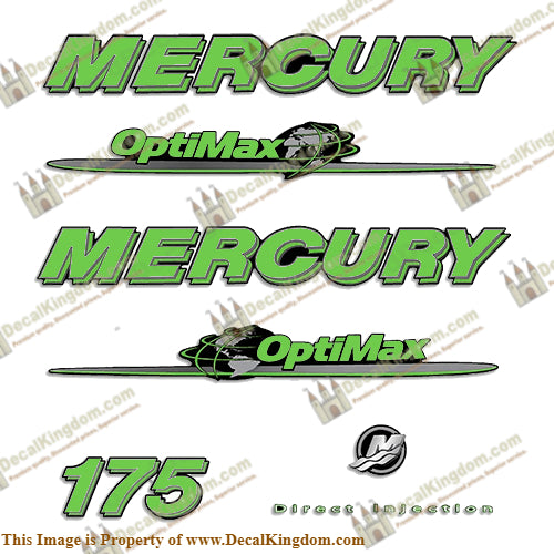 Mercury 07'-08' 175hp Optimax Decal Kit - Lime Green