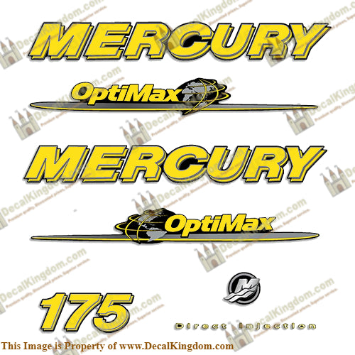 Mercury 07'-08' 175hp Optimax Decal Kit - Yellow