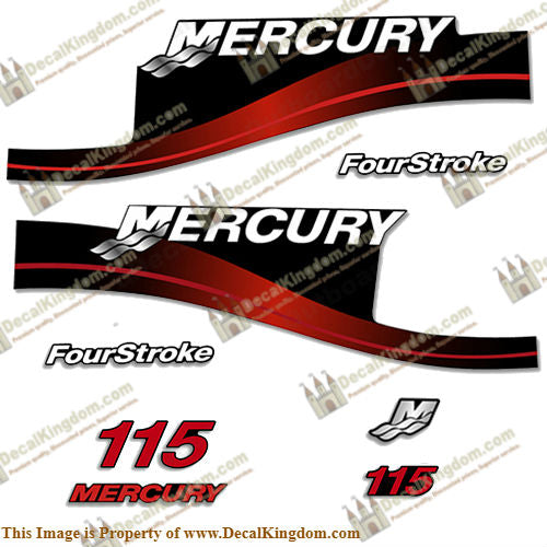 Mercury 115hp 4-Stroke Decal Kit 1999-2004 (Red)