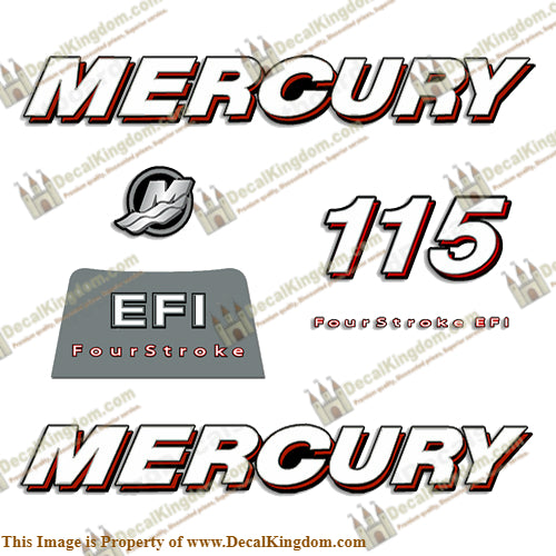 Mercury 115hp "FourStroke EFI" Decals - 2006-2012