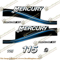 Mercury 115hp "Fourstroke EFI" Decals - 2005 (Blue)
